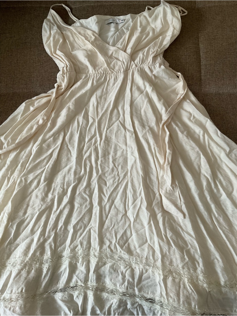 Women's Cream Lace-Trim Dress